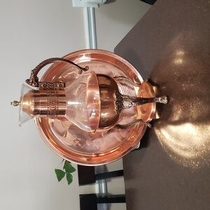 VINTAGE Princess House Copper & Glass Coffee/Tea Carafe w/Copper Stand & Tray.